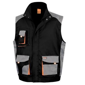 WORK-GUARD by Result Unisex Adult Lite Vest / Black/Gray/Orange